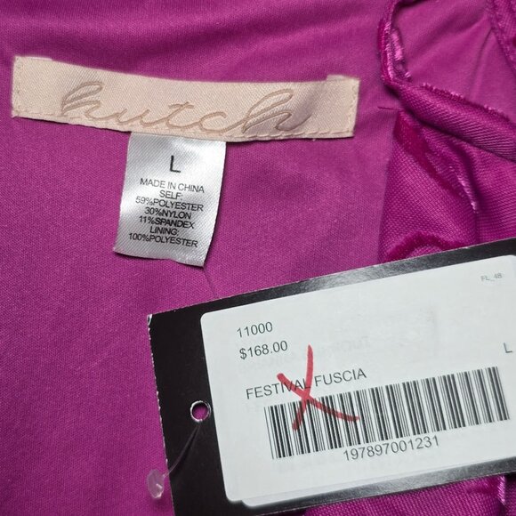 NWT HUTCH Brianna Burnout Mini Dress Fuschia L - Picture 11 of 13